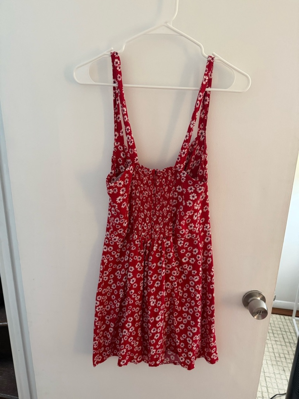 Reformation Baldwin Red Floral Mini Dress with Sweetheart Neckline Size 8 - Picture 3 of 4